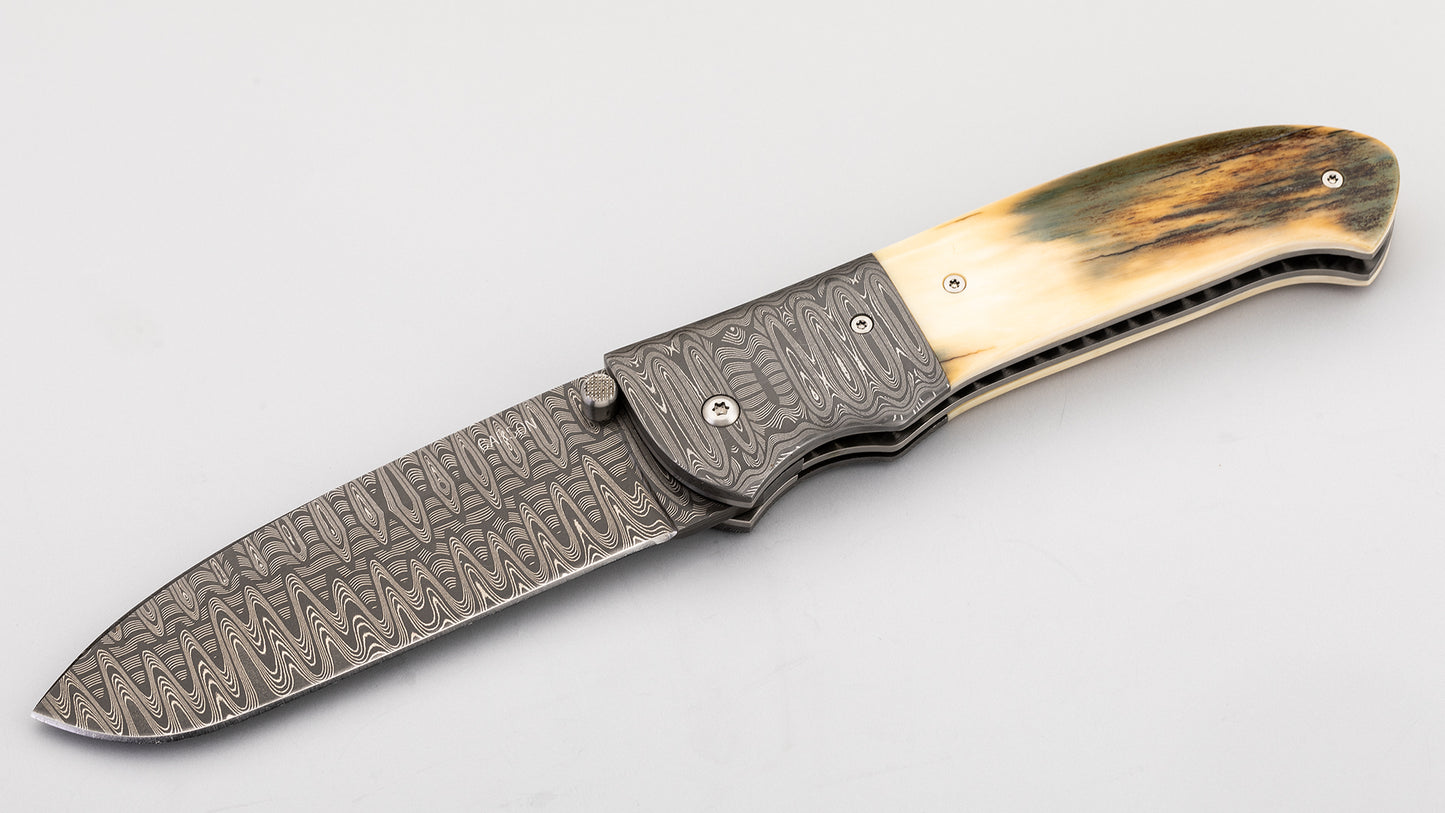 Damascus Liner Lock - Kit Carson