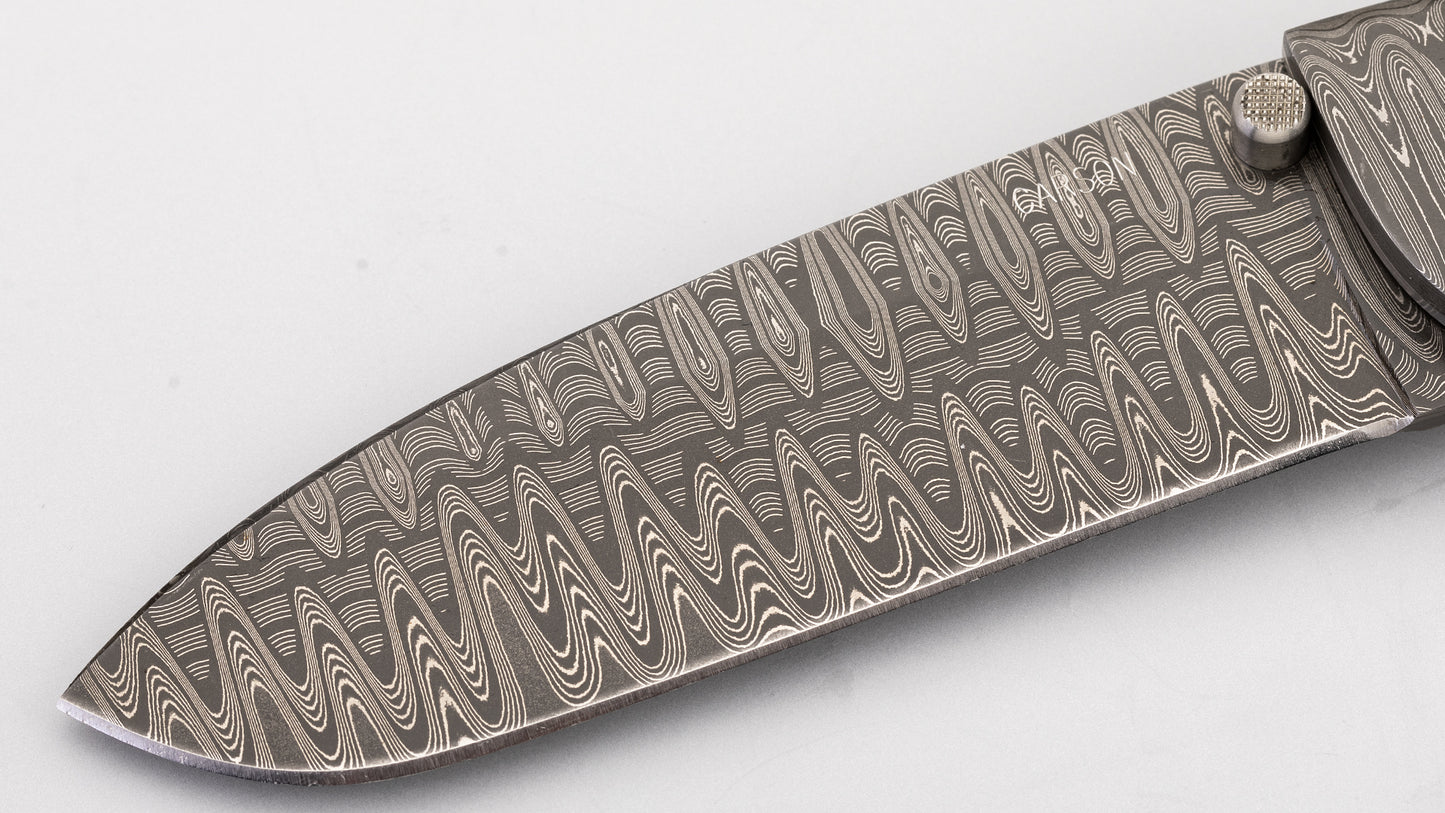 Damascus Liner Lock - Kit Carson