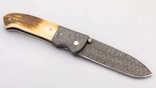 Damascus Liner Lock - Kit Carson