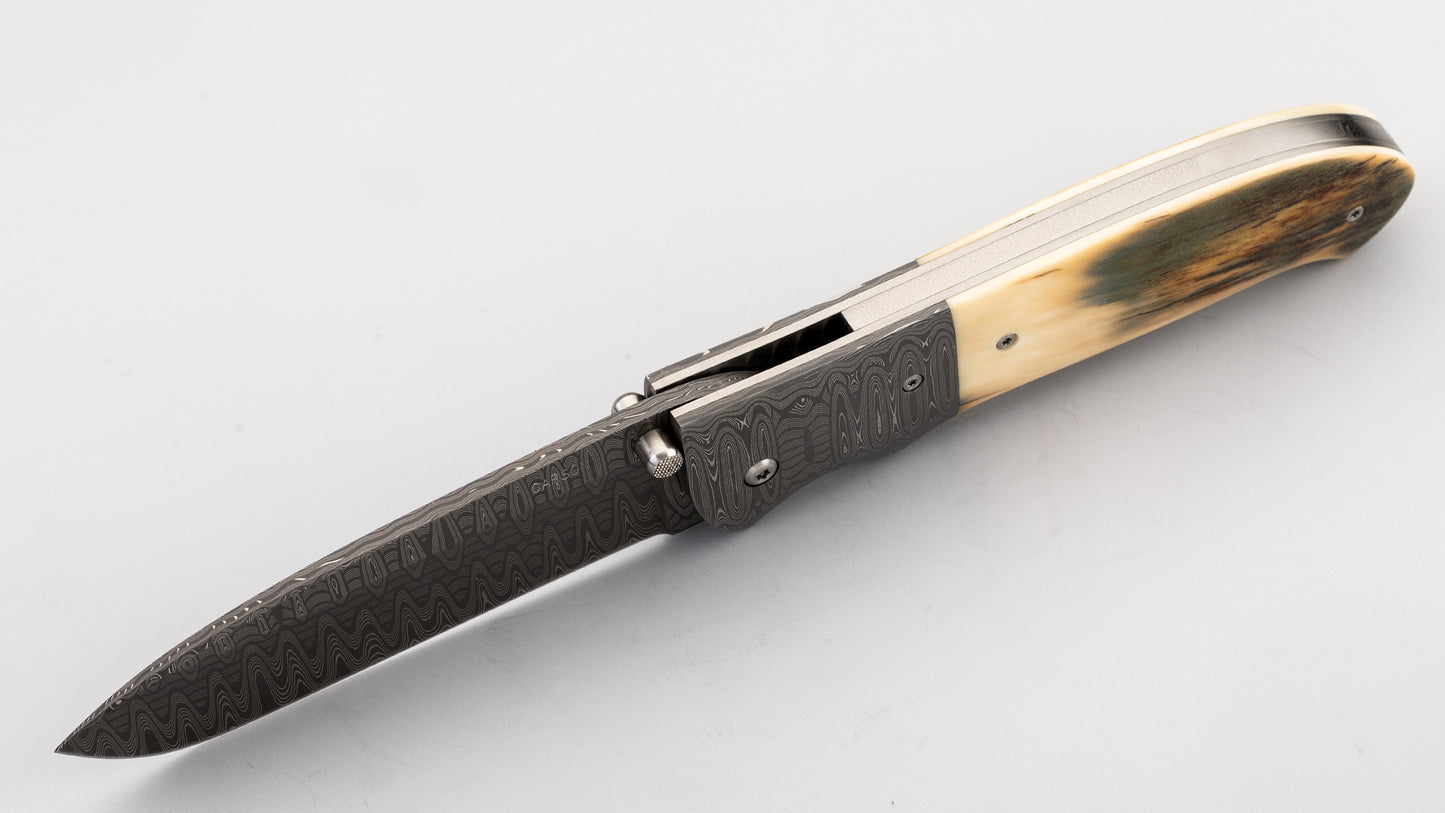 Damascus Liner Lock - Kit Carson