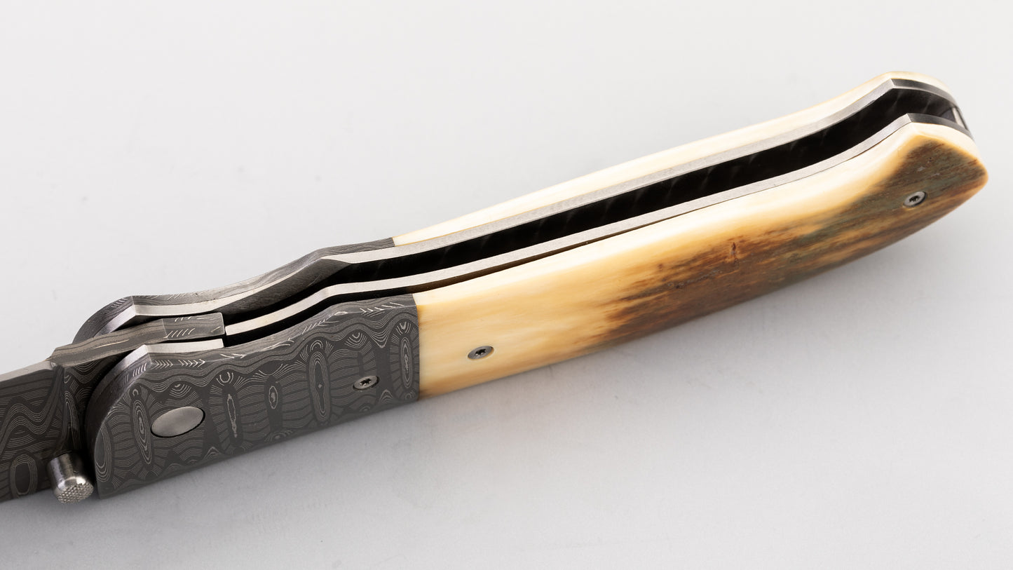 Damascus Liner Lock - Kit Carson